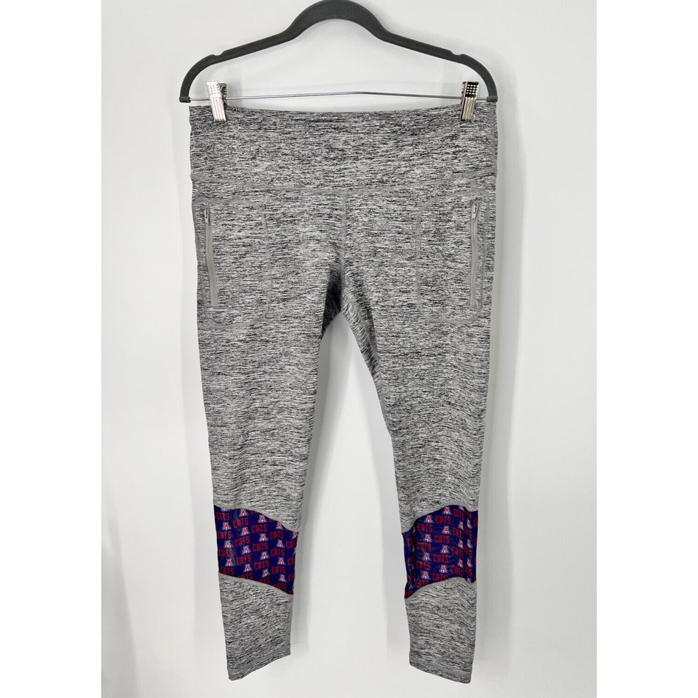 ZooZatz CATS Heather Gray Logo Capri Leggings Zippered Pockets Women's Size XL